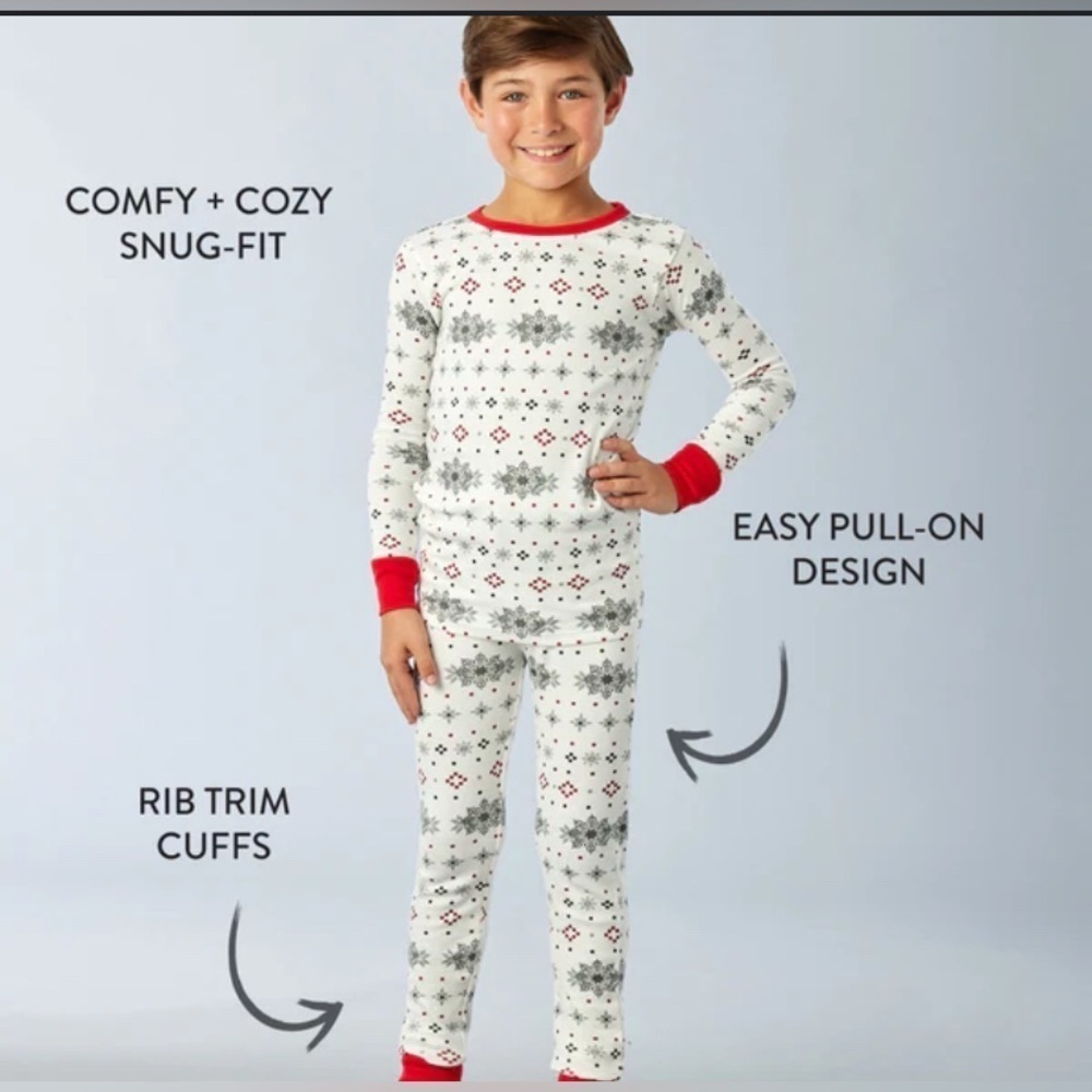 Honest Kids  2-piece Pajama Set Size Small Red White Black